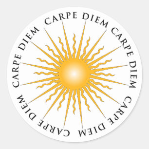 Sun Carpe Diem Book Bord Sticker