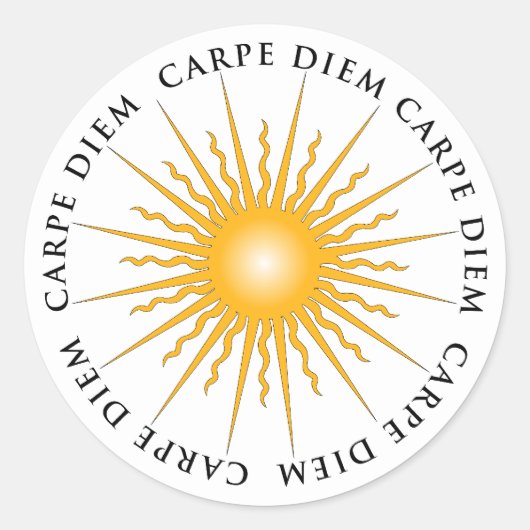 Sun Carpe Diem Book Bord Sticker (Voorkant)