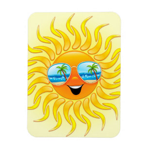 Sun-Cartoon met zonnebril Magnet Magneet