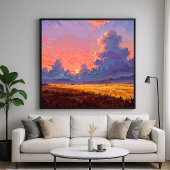 Sun Cast - schilderachtige landschapsstijl Poster