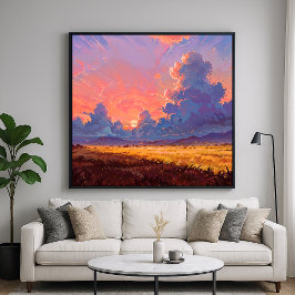 Sun Cast - schilderachtige landschapsstijl Poster