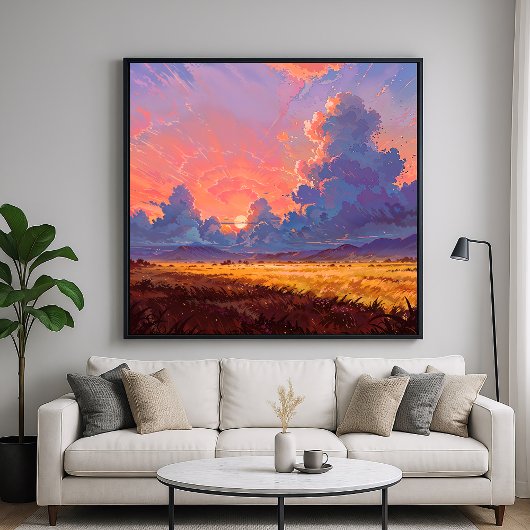 Sun Cast - schilderachtige landschapsstijl Poster