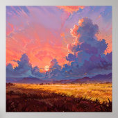 Sun Cast - schilderachtige landschapsstijl Poster (Voorkant)