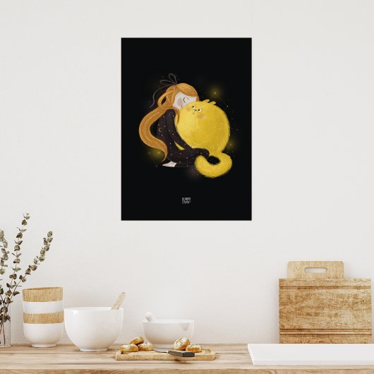 SUN CAT van Alexandra Dikaia Poster (Keuken)