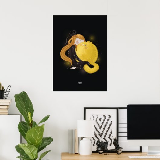 SUN CAT van Alexandra Dikaia Poster (Thuiskantoor)