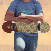 Sun Celestial Bourgondië Groen Gouden Patroon Persoonlijk Skateboard