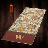 Sun Celestial  Bourgondië Groen Gouden Patroon Yogamat