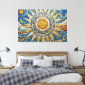 sun celestial mosaic 003 canvas afdruk (Insitu (Slaapkamer))