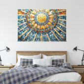 sun celestial mosaic 004 canvas afdruk (Insitu (Slaapkamer))