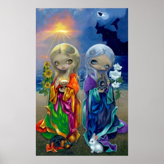 Sun Child en Moon Child ART PRINT-godin Poster (Voorkant)