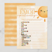Sun Children's Book Emoji Pictionary Shower Game Kaart (Voorkant / Achterkant)