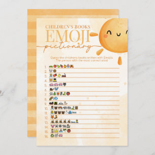 Sun Children's Book Emoji Pictionary Shower Game Kaart