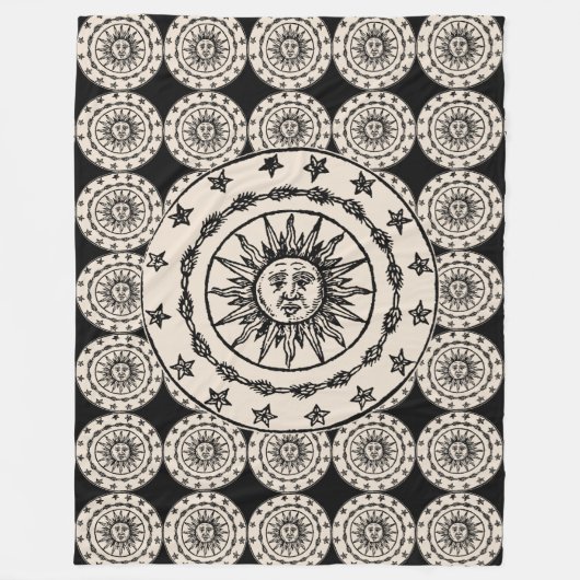 Sun Circle Fleece Deken (Voorkant)