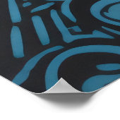 Sun Closeup Water Mozaïek - Linocut Print Poster (Hoek)