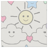 Sun Clouds Star Raindrops Stof (Close Up)