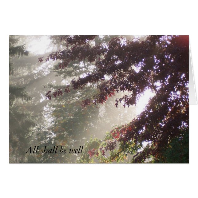 Sun, Cobweb en Plum Tree Card (Voorkant Horizontaal)