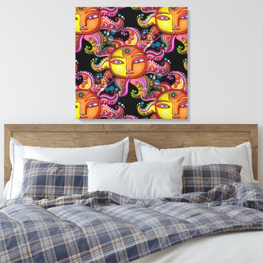 SUN Contemeigedhedendaagse canvas Afdruk (Insitu (Slaapkamer))