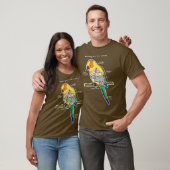 Sun Conure Funny Parrot - Anatomie van een zon T-shirt (Unisex)