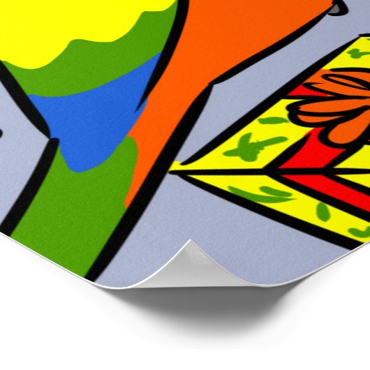 sun conure gcc quaker caique senegal parrot blij poster (Hoek)