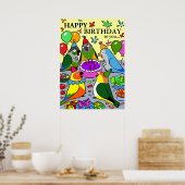 sun conure gcc quaker caique senegal parrot blij poster (Keuken)