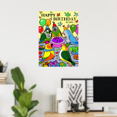 sun conure gcc quaker caique senegal parrot blij poster (Thuiskantoor)