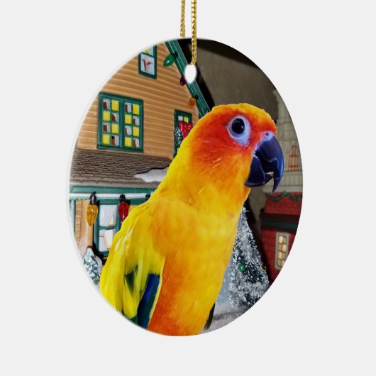 Sun Conure Parrot-kerstversiering Keramisch Ornament (Rechts)