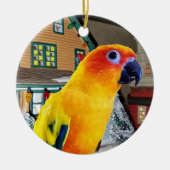 Sun Conure Parrot-kerstversiering Keramisch Ornament (Voorkant)