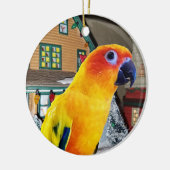 Sun Conure Parrot-kerstversiering Keramisch Ornament (Links)