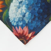 Sun Conure Parrot met kleurrijke bloemen Fleece Deken (Hoek)