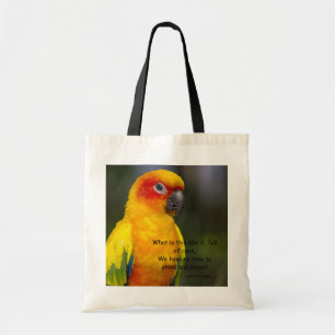 Sun Conure Parrot (met tekst) Bag Tote Bag