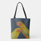 Sun Conure Parrot Pair Tote Bag (Achterkant)