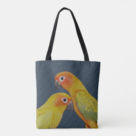 Sun Conure Parrot Pair Tote Bag (Achterkant)