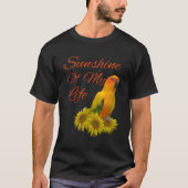 Sun Conure Parrot Sunshine Sunflower T-shirt (Voorkant)