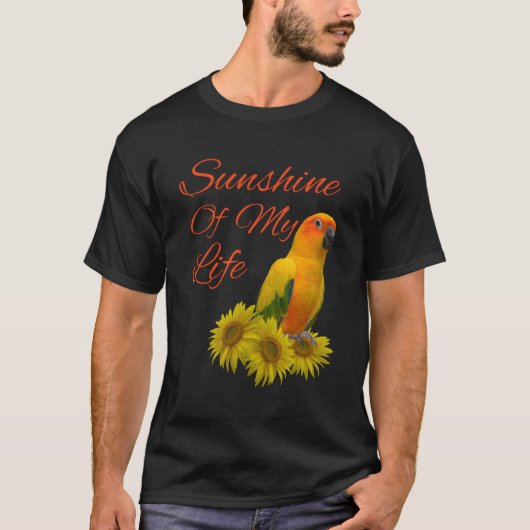 Sun Conure Parrot Sunshine Sunflower T-shirt (Voorkant)