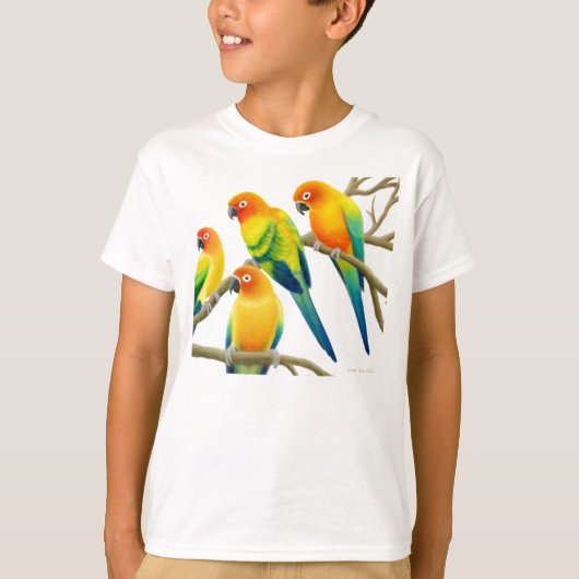 Sun Conure Parrots Kinder T-Shirt (Voorkant)