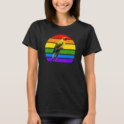 Sun Conure Rainbow Bird Birdwatcher Diversity Bird T-shirt (Voorkant)