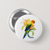Sun Conure Ronde Button 5,7 Cm (Voorkant /achterkant)