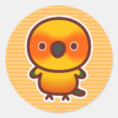 Sun Conure Ronde Sticker (Voorkant)