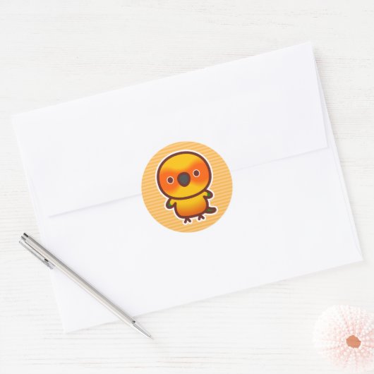 Sun Conure Ronde Sticker (Envelop)
