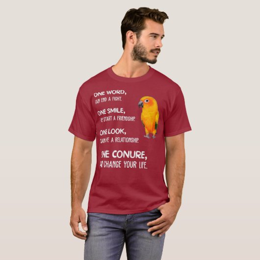 Sun Conure Shirt One Conure Parrot Bird Change (Voorkant volledig)