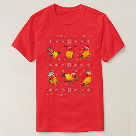 Sun Conure Ugly Kerstmis T-shirt (Design voorkant)