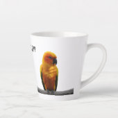 Sun Conure Wildlife Art Persoonlijke naam Dier Latte Mok (Rechts)