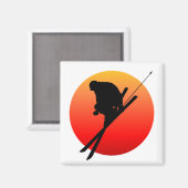 Sun coole skiing magneet (Voorkant / Achterkant)