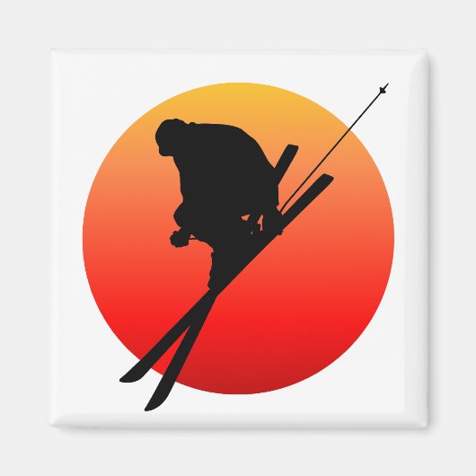 Sun coole skiing magneet (Voorkant)