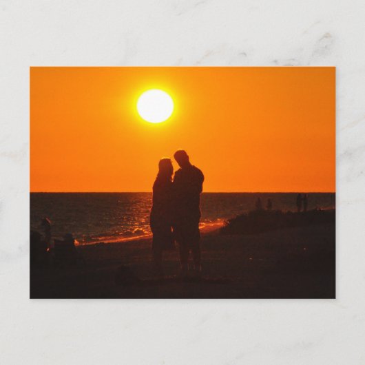 Sun Couple Silhouette Love Sanibel Sunset Briefkaa Briefkaart (Voorkant)