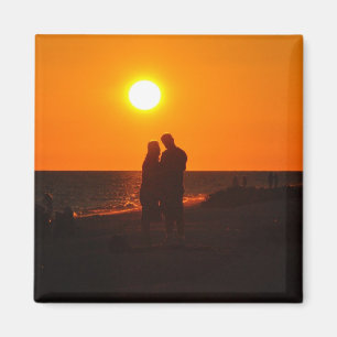 Sun Couple Silhouette Love Sanibel Sunset Magnet