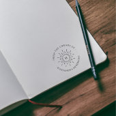 Sun  Custom NAme Initiaal Library Book Rubberstempel