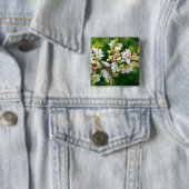 Sun-Dapped Spring Hawthorn Vierkante Button 5,1 Cm (In situ)