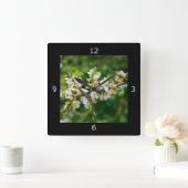 Sun-Dapped Spring Hawthorn Vierkante Klok (Huis)