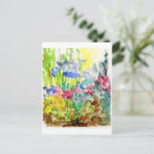 Sun Dapped Waterverf Flower Garden Briefkaart (Staand voorkant)